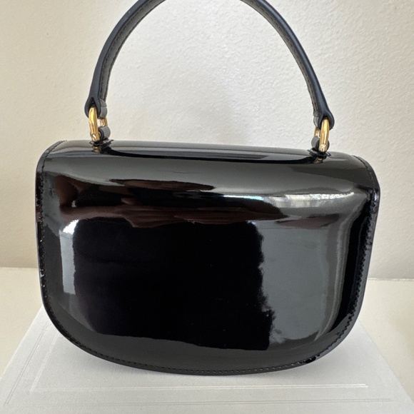 Celine Mini Besace Clea in Patent Calfskin Black - Picture 2 of 9